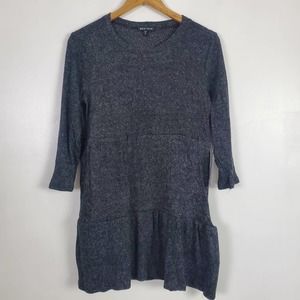 Max + Ash NWT heathered black babydoll sweater dress medium